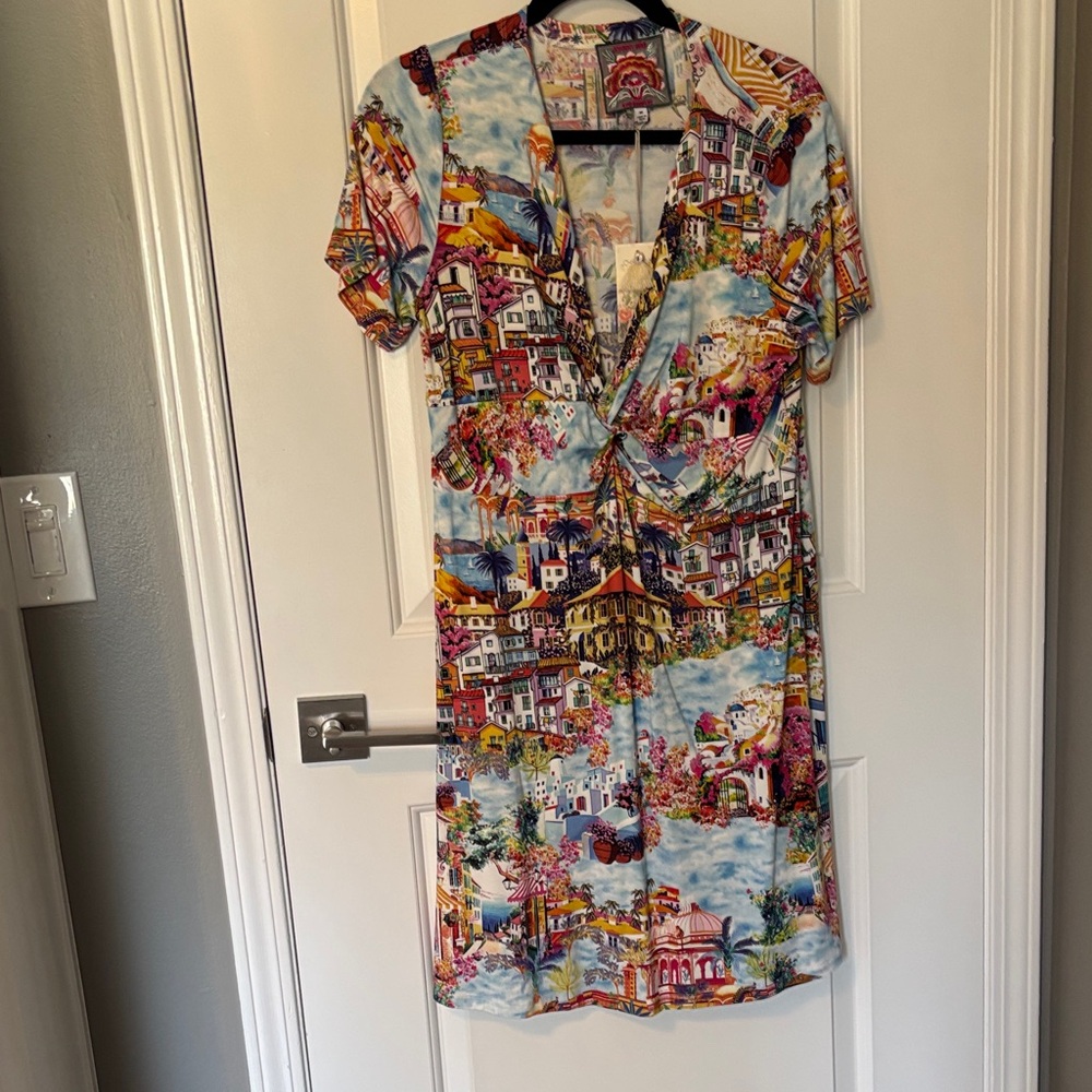 Johnny Was The Janie Favorite Twist front swing dress Cannes NWT Medium